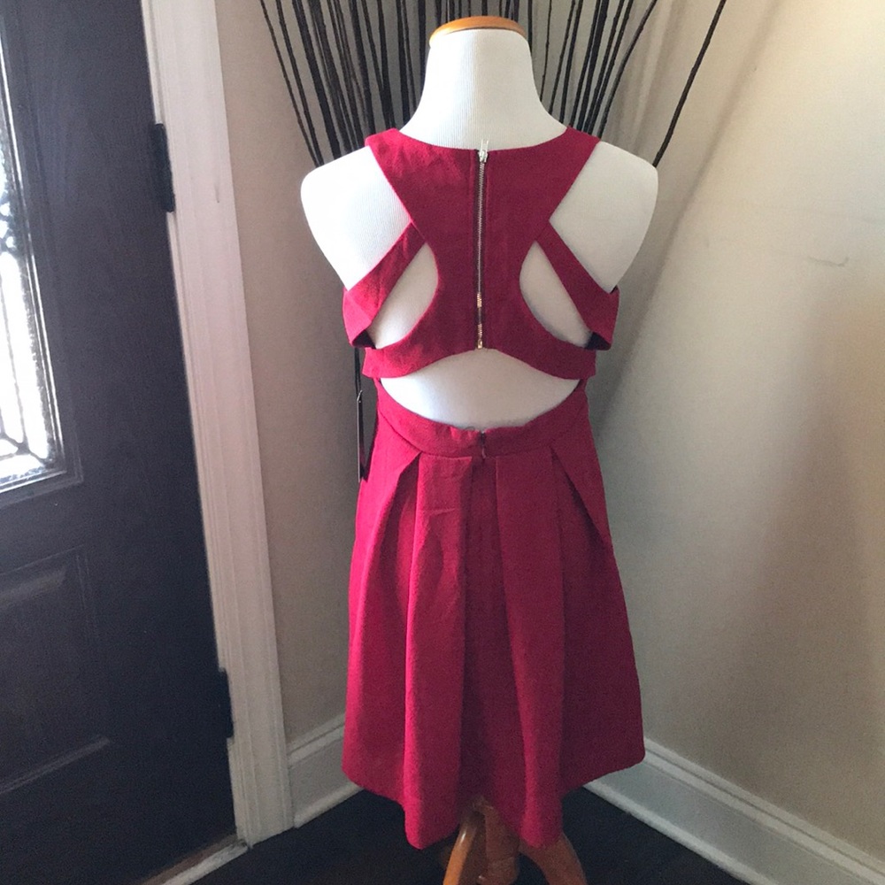 NWT Lulu’s Red Skater Dress with zipper detail